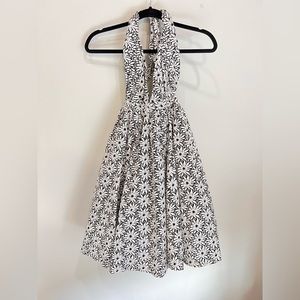 Jean Paul Gaultier for Target Black & White Floral Eyelet Halter Dress Size 3